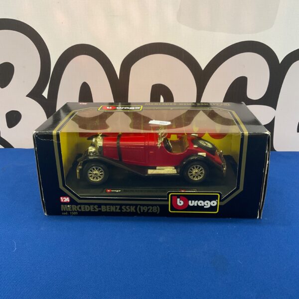 Burago Mercedes-Benz SSK 1928 diecast model car, detailed scale replica.