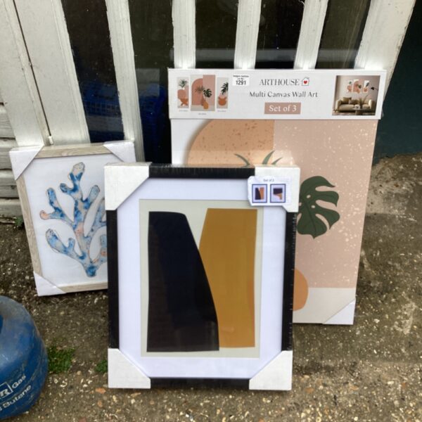 Bundle of new canvas wall art prints for modern home decor.