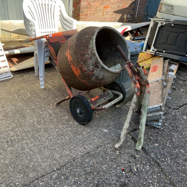 Portable cement mixer for concrete and garden use.