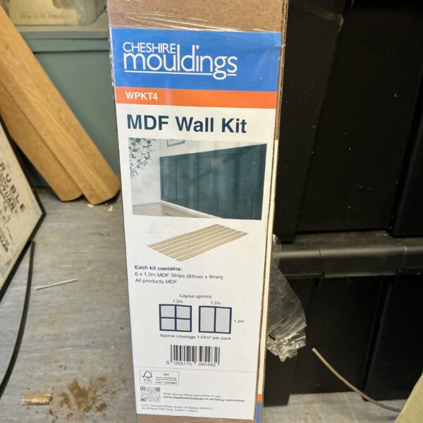 Cheshire Mouldings WPKT4 MDF Wall Kit packaging detail.