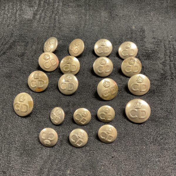 Lot of twenty vintage British civil defence buttons.