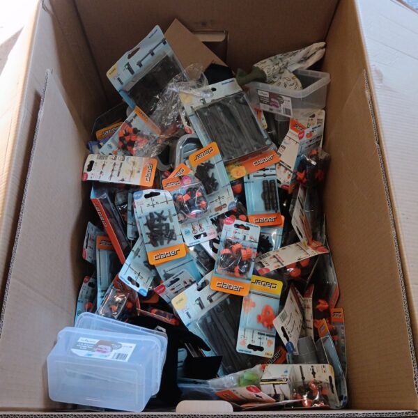 Large lot of new Claber garden sprinkler accessories in packaging.