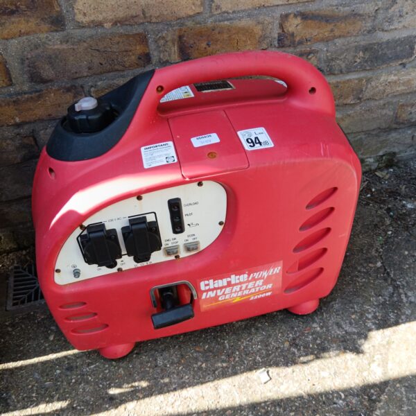 Red Clarke 2200W power inverter generator for portable power.