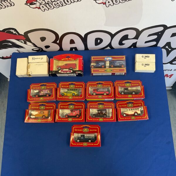 Corgi Cameo diecast model cars in original boxes, vintage collectibles.