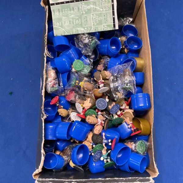 Collection of Corinthian MicroStars football figures in a box.