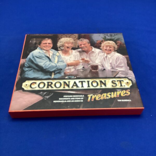 Vintage Coronation Street memorabilia book and audio CD for collectors.