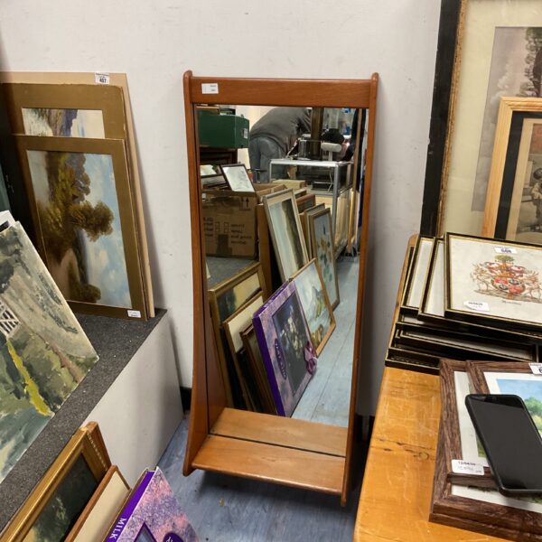 Vintage Danish teak wall mirror by Pedersen & Hansen.