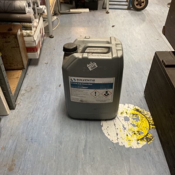 Blue 20 litre container of DC2230 anti-freeze coolant.