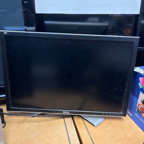 Black Dell 24 inch LCD monitor for computer use.