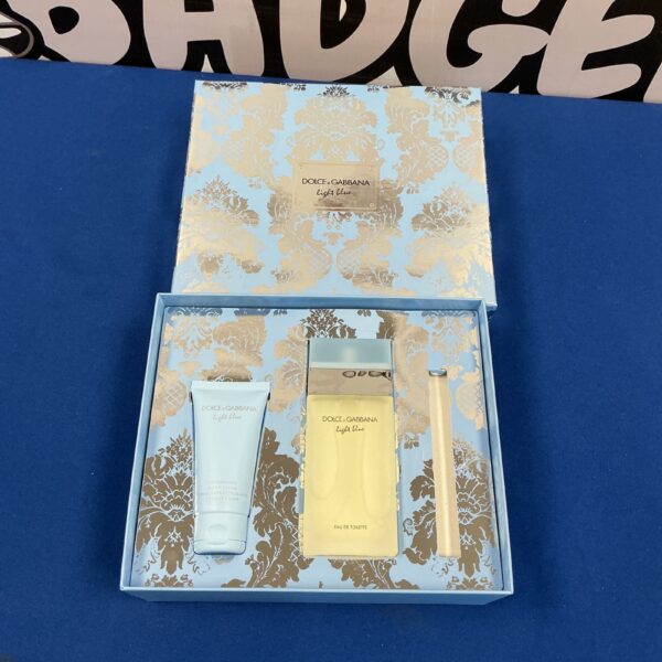 Dolce & Gabbana Light Blue perfume set in branded gift box.
