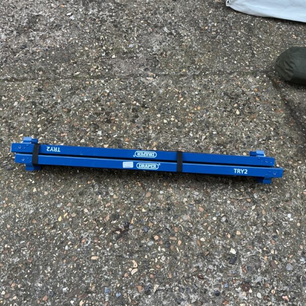 Pair of Draper folding trestles for DIY and workshop use.