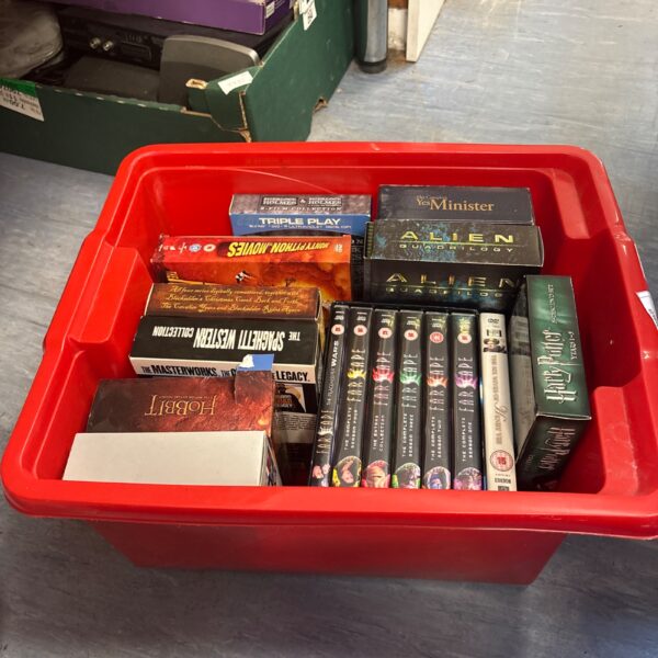 Selection of DVD box sets including Alien and Harry Potter.