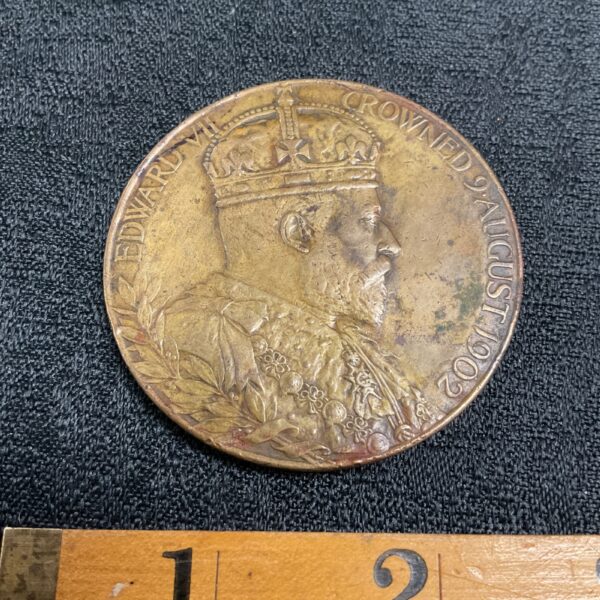 Edward VII coronation medal obverse, detailed portrait.