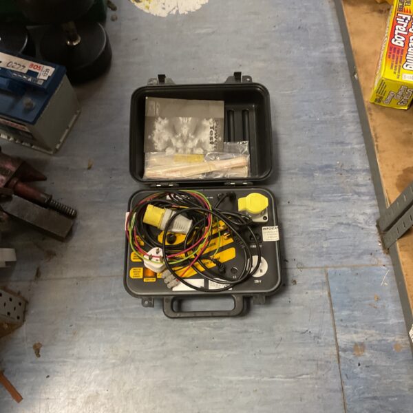 Portable electrofusion welding machine in carrying case.