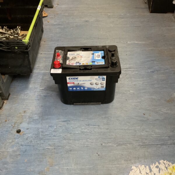 Used Exide EM1000 marine battery for boats and caravans.