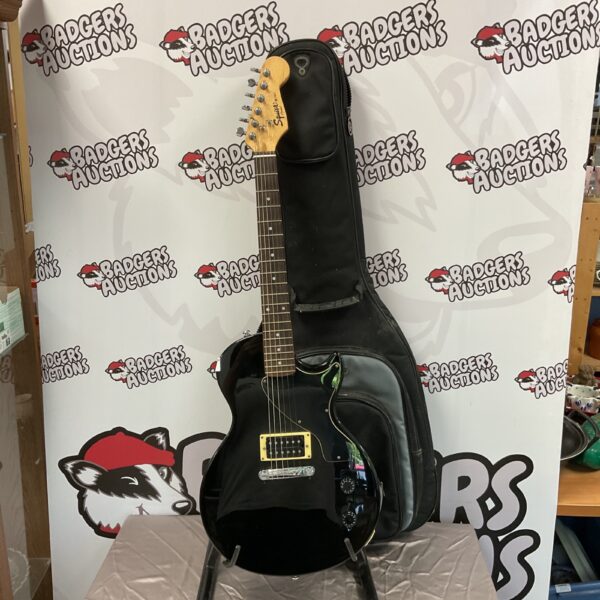 Fender Squire Mini Electric Guitar in gig bag.