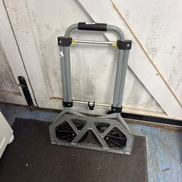 Metal folding sack barrow for moving heavy loads.