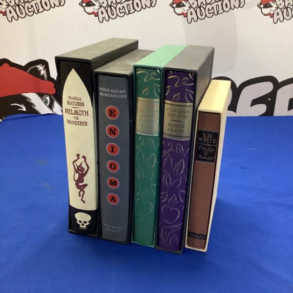 Lot of five Folio Society books, including Melmoth and The Wanderer.