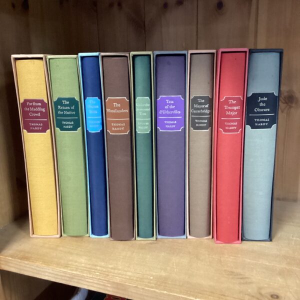 Folio Society collection of Thomas Hardy books displayed together.