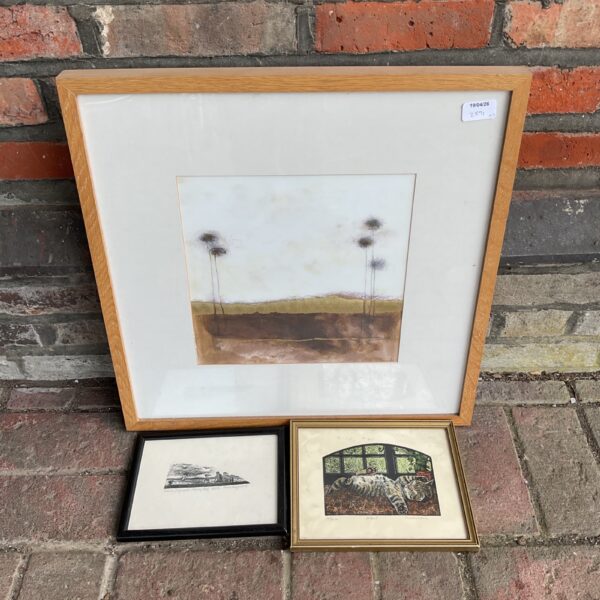 Vintage framed prints set including Anne Hayward and R Samaraweera artwork.