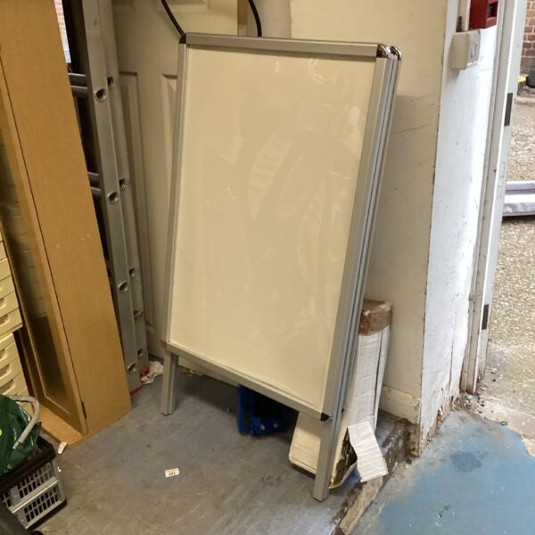 Freestanding display board for presentations and notices.