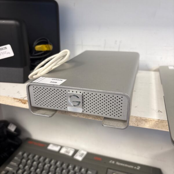 G-Technology G-DRIVE external hard drive for desktop computer storage.