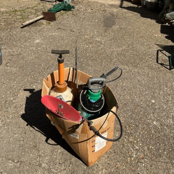 Used garden sprayer model 80058 for garden maintenance.