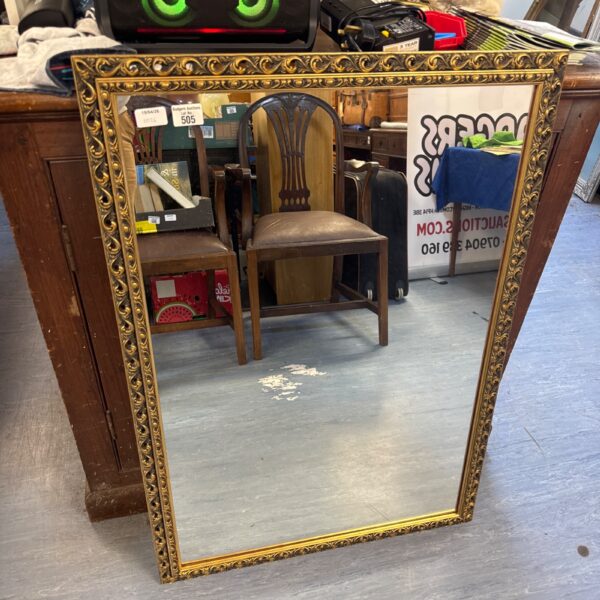 Ornate gilt framed mirror, vintage home decor.