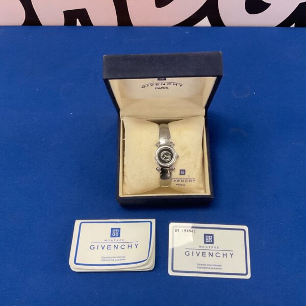 Gold-tone Givenchy ladies bracelet watch, vintage designer timepiece.