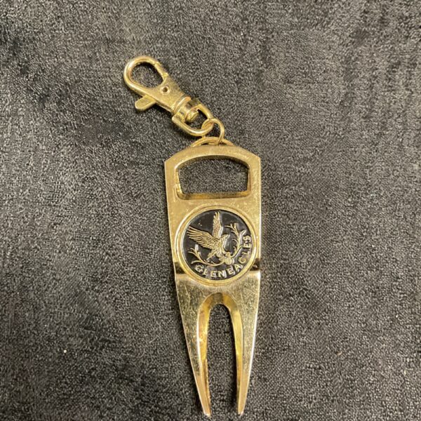 Gleneagles golf pitch repair tool with key ring attachment.