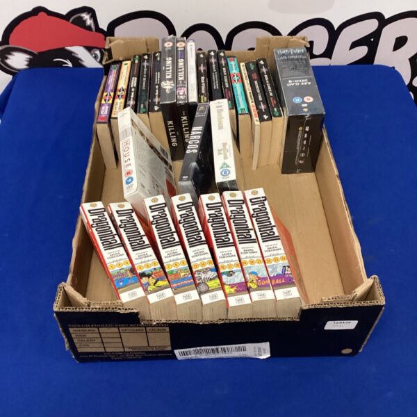 Mixed lot of graphic novels and DVDs including Dragon Ball Z.