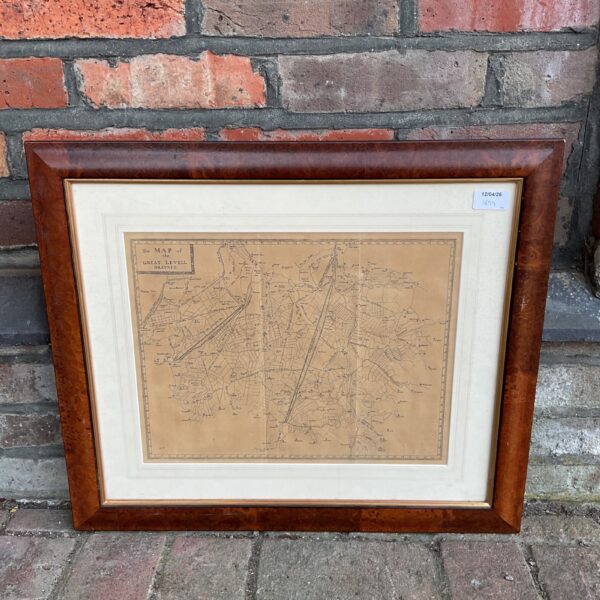 Antique map of the Great Level, showing drained fenland landscape.