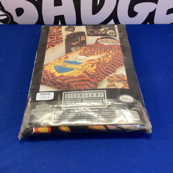Colourful Harley Davidson single duvet cover set with logo.