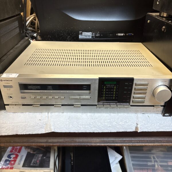 Vintage Hitachi HTA-4000 stereo tuner amplifier front view.