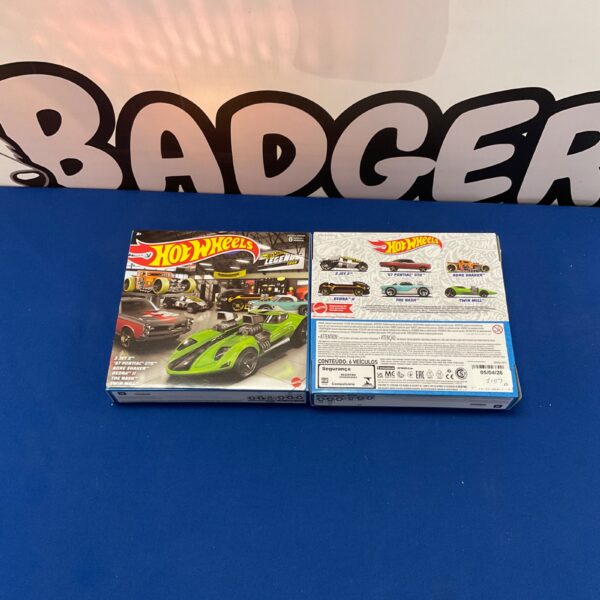 Hot Wheels Legends Tour boxes from 2023, collectible diecast vehicles.