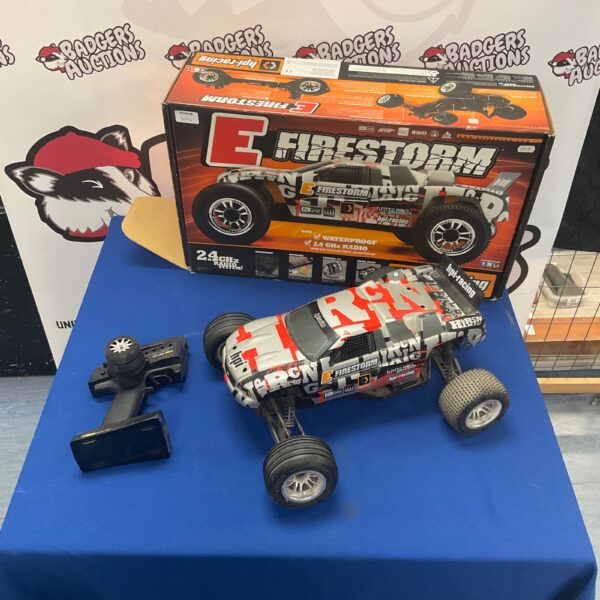 HPI Racing Firestorm RC car in used condition, ready for restoration.