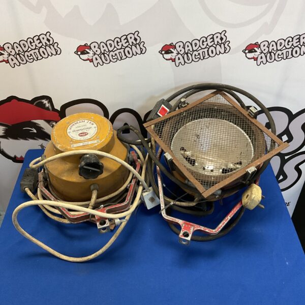 Vintage Ianiro Ianbeam spotlights, a pair of industrial stage lights.