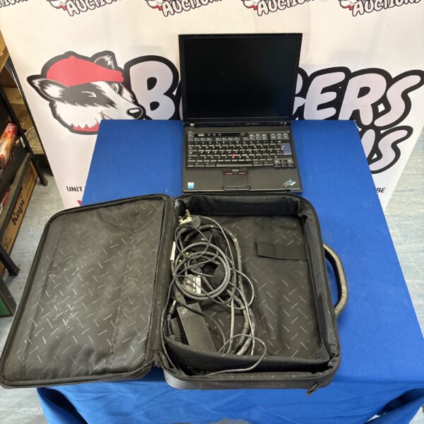 Vintage IBM Thinkpad 2374 laptop in its original carrying case.