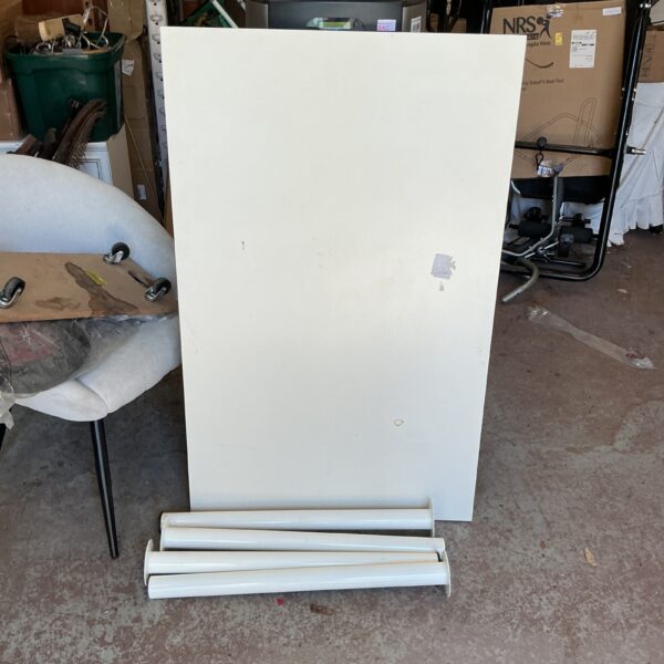 White IKEA table measuring 1500mm x 750mm, modern dining table.