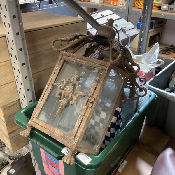 Pair of Vintage metal hanging lantern