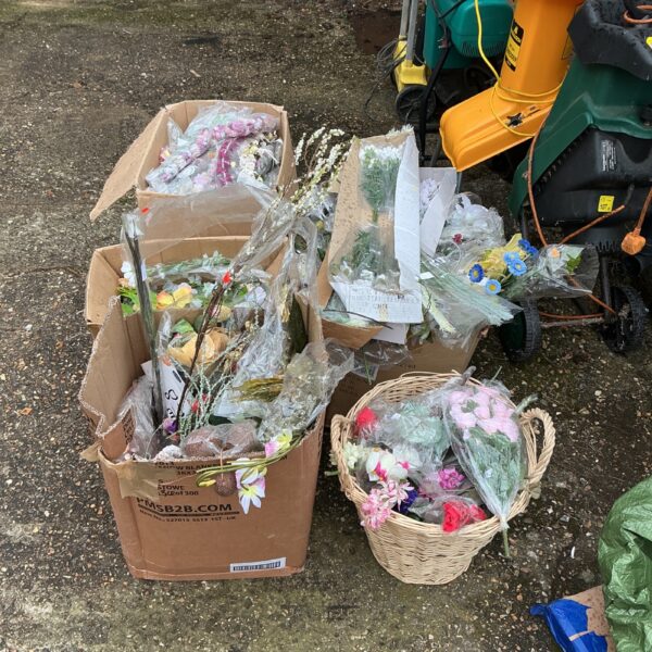 Large quantity of artificial flowers