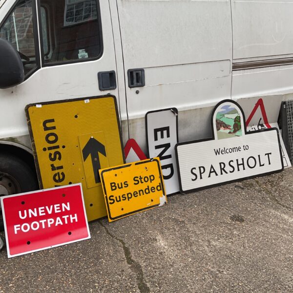 Job lot of old road signs