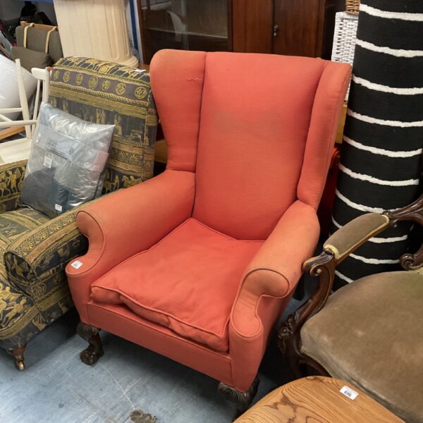 Vintage wing back armchair