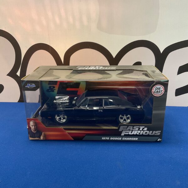 Detailed Jada Fast and Furious 1970 Dodge Charger diecast model car.