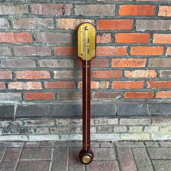 Antique James & Son mercury stick barometer, Victorian weather instrument.