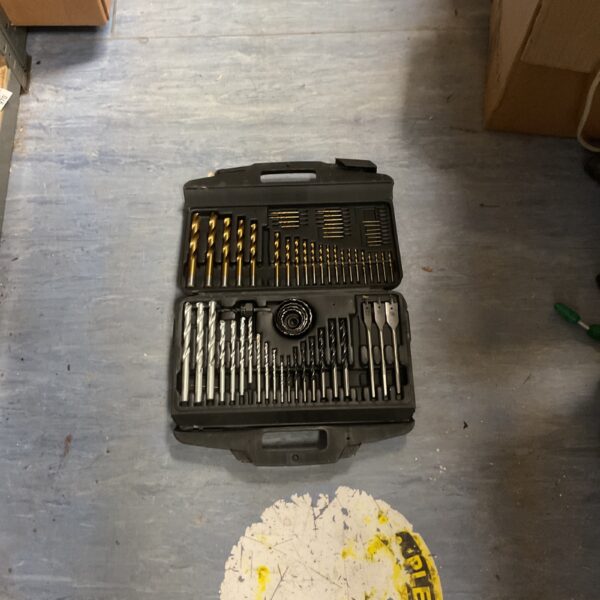 Comprehensive JCB drill bit set in a carrying case.