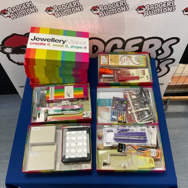 Five boxes of jewellery making supplies from JewelleryMaker.com.