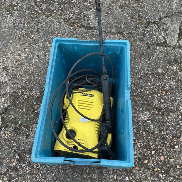 Karcher power washer for restoration project, garden cleaning equipment.