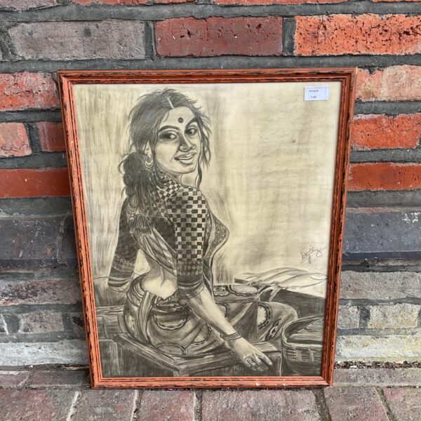 Original pencil portrait by Kitty w Cruz of a charismatic woman.