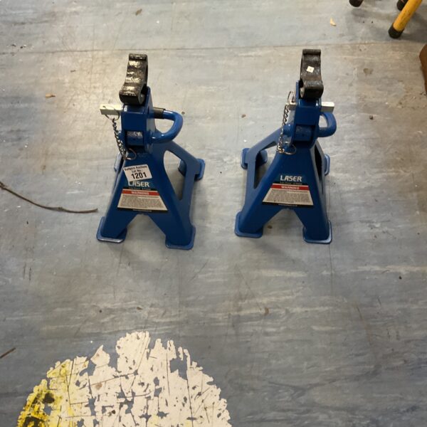 Pair of Laser 5074 axle stands for vehicle maintenance.
